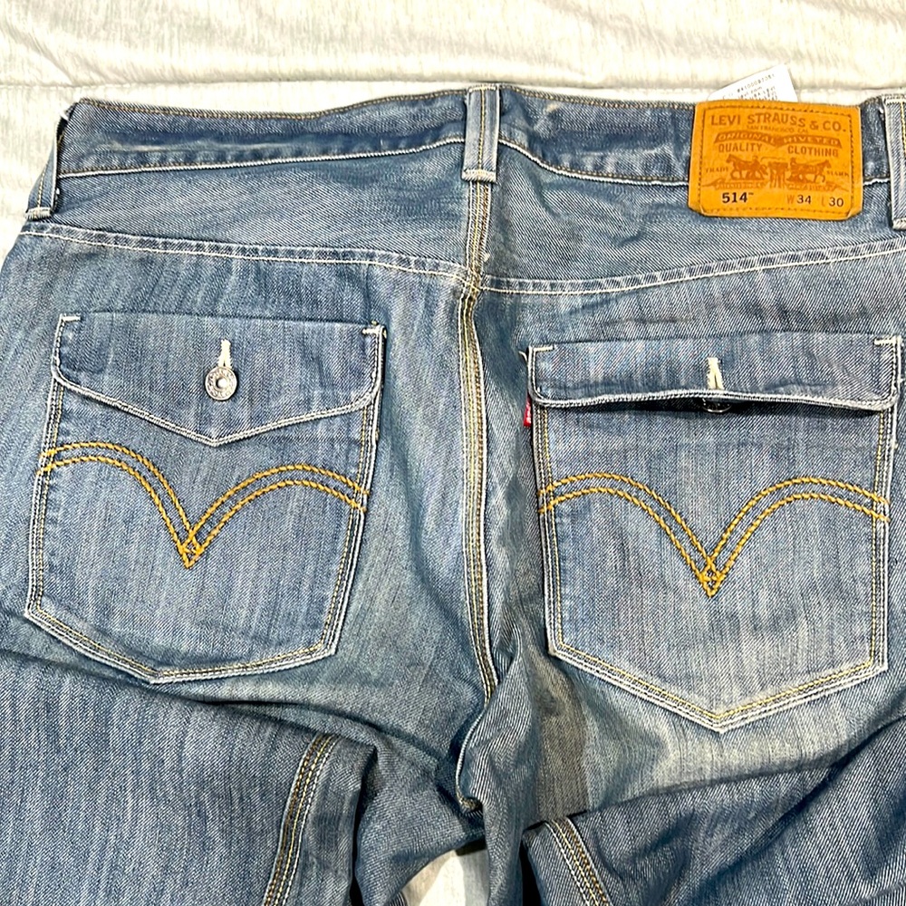 Levi's 514 Mens Size 34x30 Slim Straight Fit Blue Denim Jeans. Good condition.